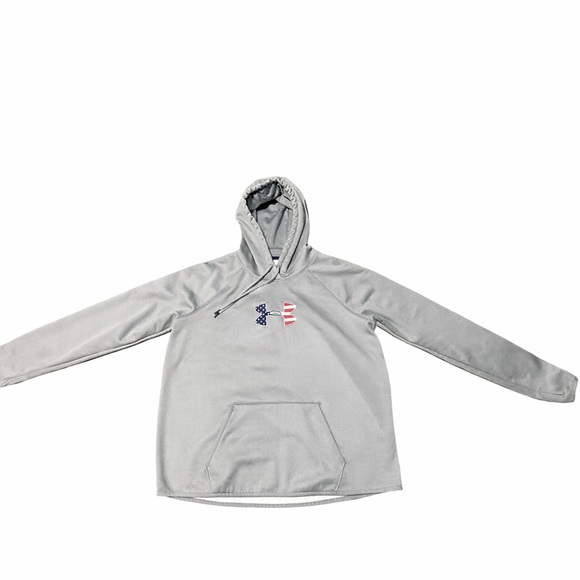 Under Armour Other - Under Armour Gray USA Flag Logo Hoodie Large